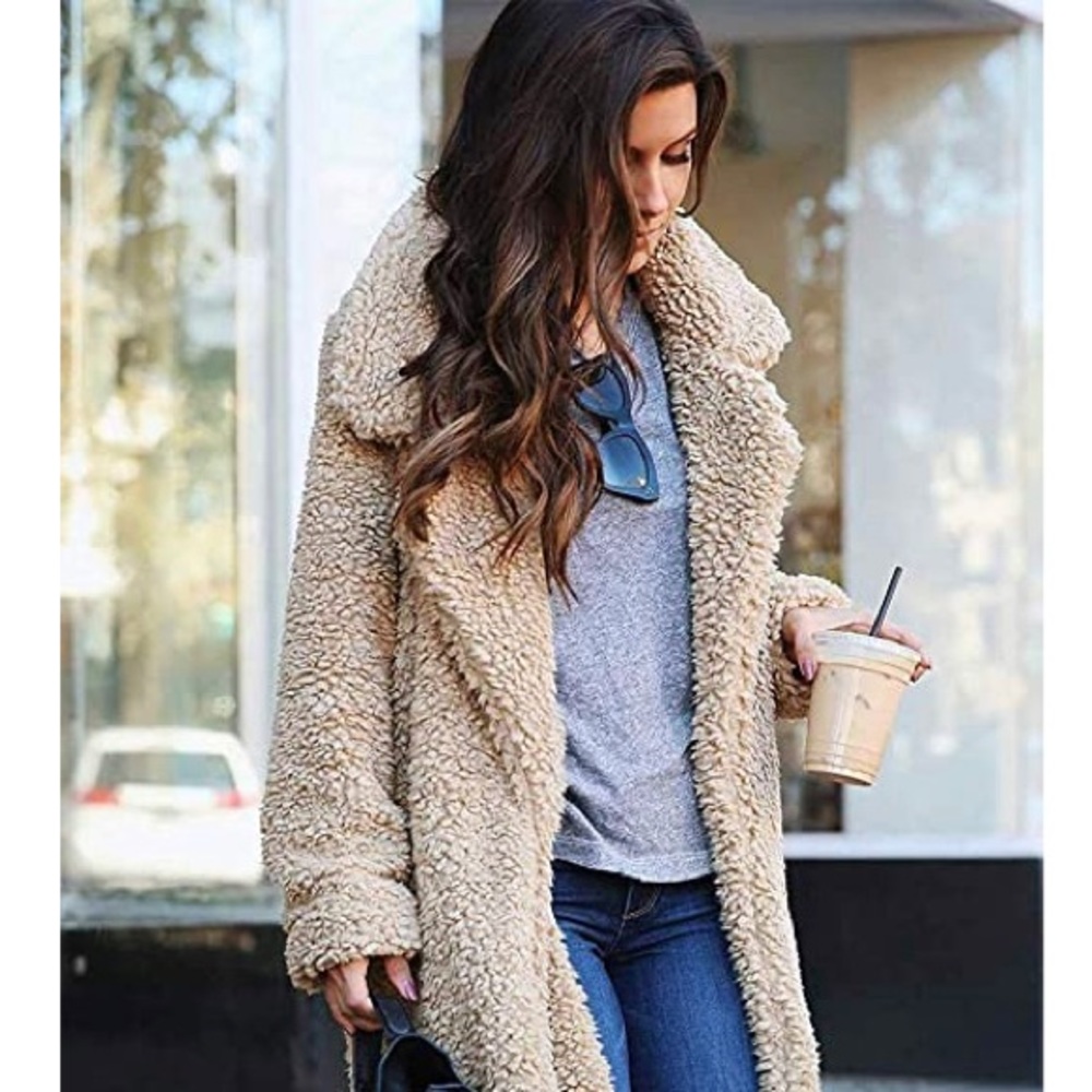 Teddy bear coat knee length size S